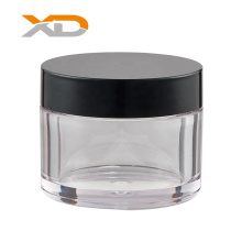 Full capacity 1oz 2oz PETG round shape clear plastic container cosmetic acrylic packaging cream jar for skin care